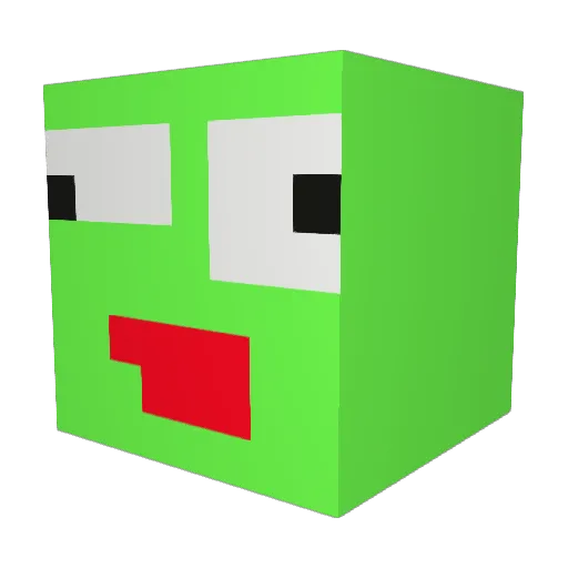 scarled Minecraft avatar head, 3D render
