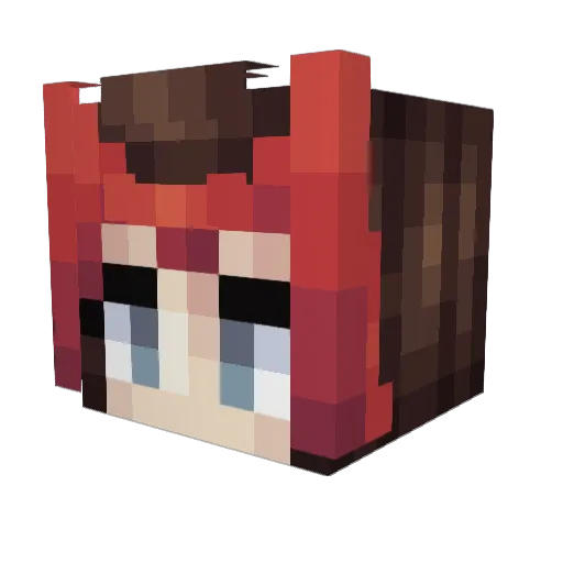 scarletwitch Minecraft avatar head, 3D render