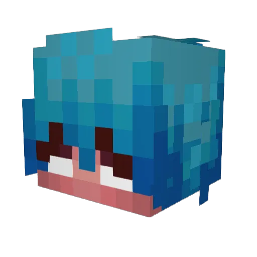 sceptilite Minecraft avatar head, 3D render
