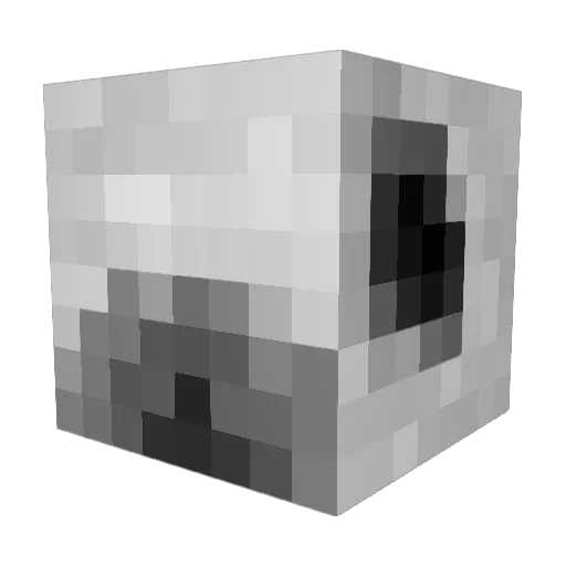 schizophrenc Minecraft avatar head, 3D render