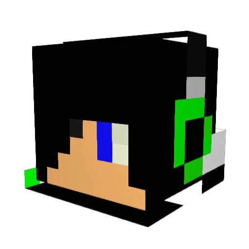 schneak Minecraft avatar head, 3D render