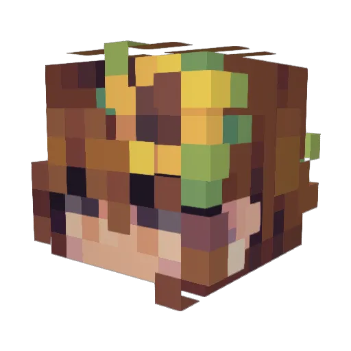 schneden Minecraft avatar head, 3D render