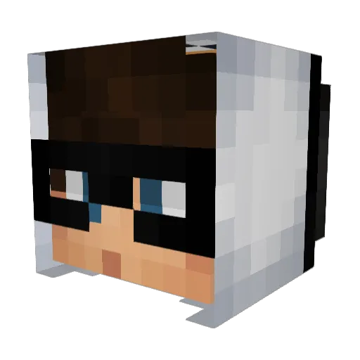 schneekatze Minecraft avatar head, 3D render