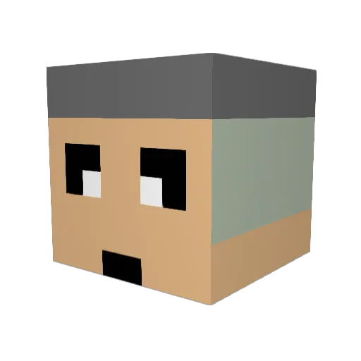 scicero Minecraft avatar head, 3D render