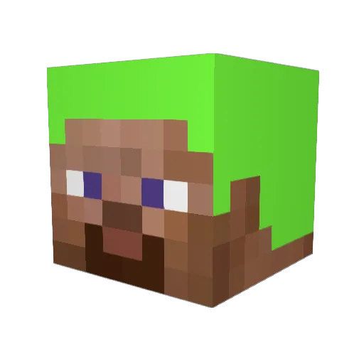 scrame Minecraft avatar head, 3D render
