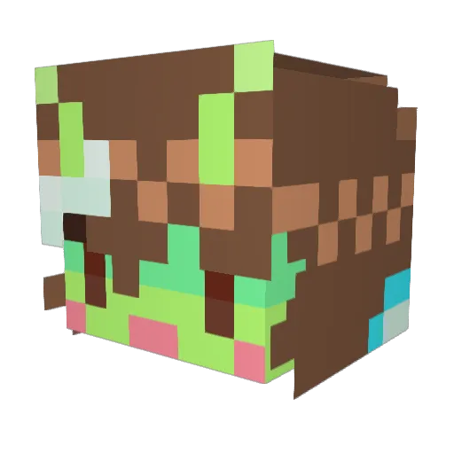 scrinkliest Minecraft avatar head, 3D render
