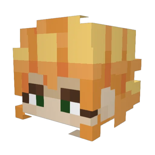 scuffedw0rldwide Minecraft avatar head, 3D render