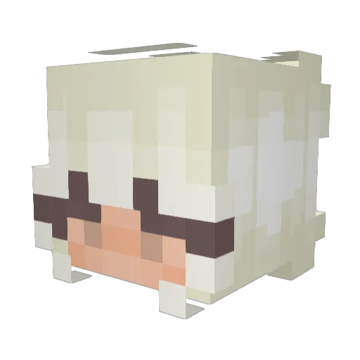 scufled Minecraft avatar head, 3D render