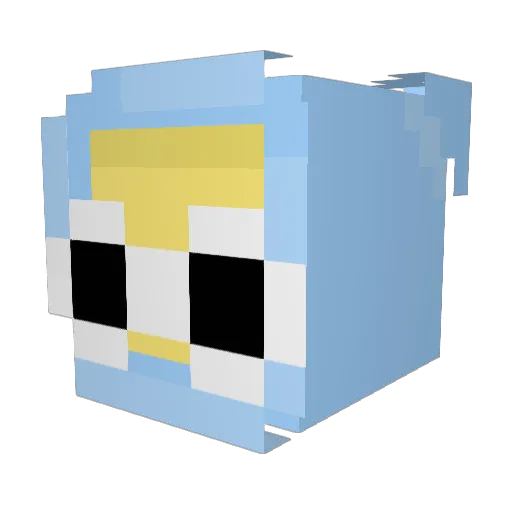 scxk Minecraft avatar head, 3D render