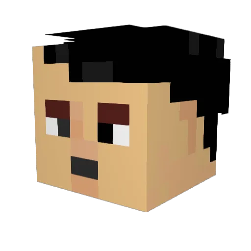 sdhong Minecraft avatar head, 3D render
