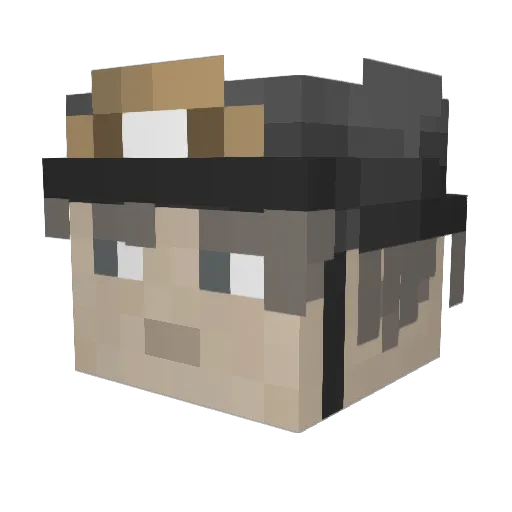 sdujin Minecraft avatar head, 3D render