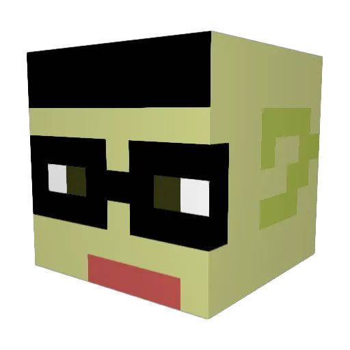 se_erre Minecraft avatar head, 3D render