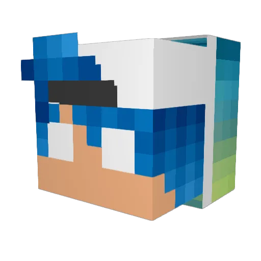 seamdudu Minecraft avatar head, 3D render