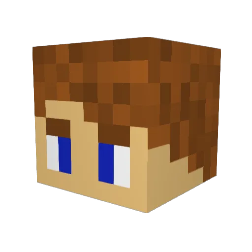 sebasse Minecraft avatar head, 3D render