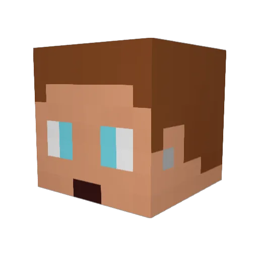 sebbun Minecraft avatar head, 3D render