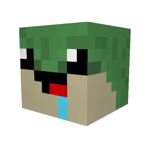 sebikpup Minecraft avatar head, 3D render