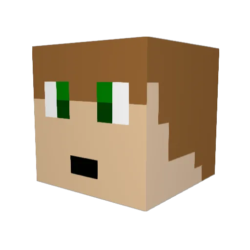 sebjlowe Minecraft avatar head, 3D render