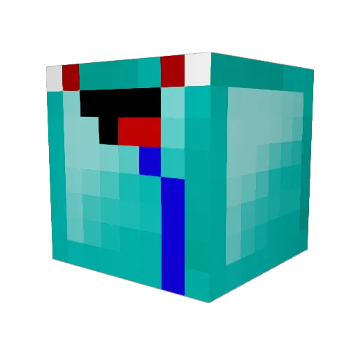 sebychee Minecraft avatar head, 3D render