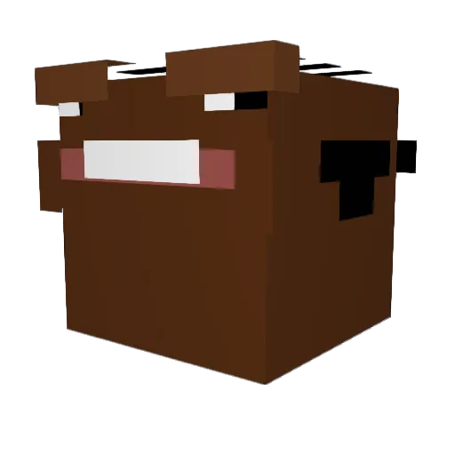 secannn Minecraft avatar head, 3D render