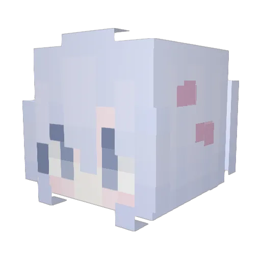 secie Minecraft avatar head, 3D render