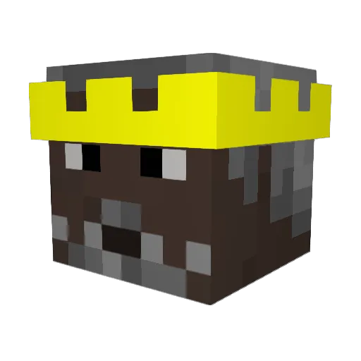 secludes Minecraft avatar head, 3D render