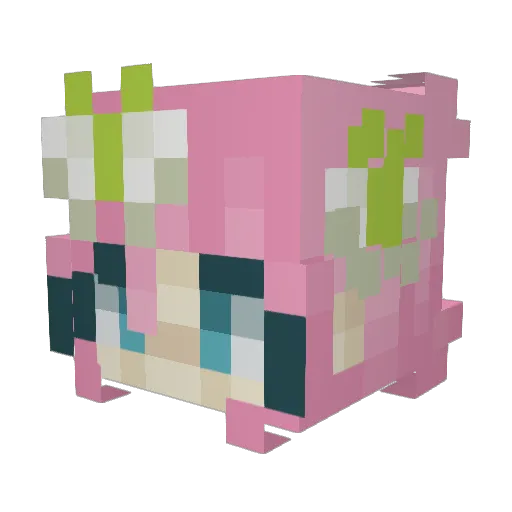 secondairyy Minecraft avatar head, 3D render