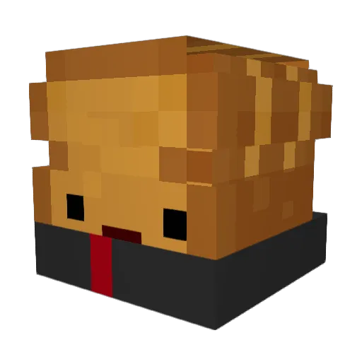 secret_vica Minecraft avatar head, 3D render