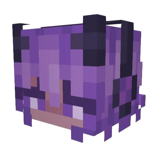 secretneko Minecraft avatar head, 3D render