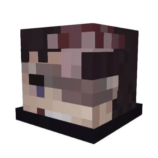 secretser Minecraft avatar head, 3D render