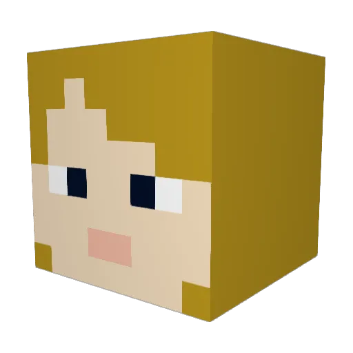 secretshame Minecraft avatar head, 3D render