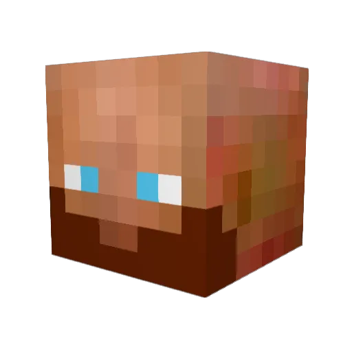secundar Minecraft avatar head, 3D render