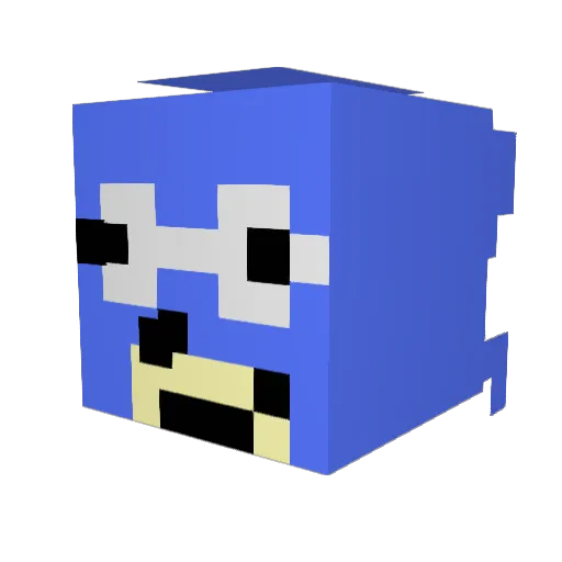 sed Minecraft avatar head, 3D render
