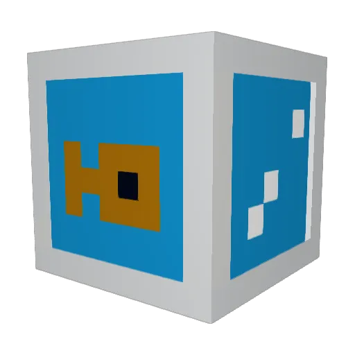 sefEXT Minecraft avatar head, 3D render