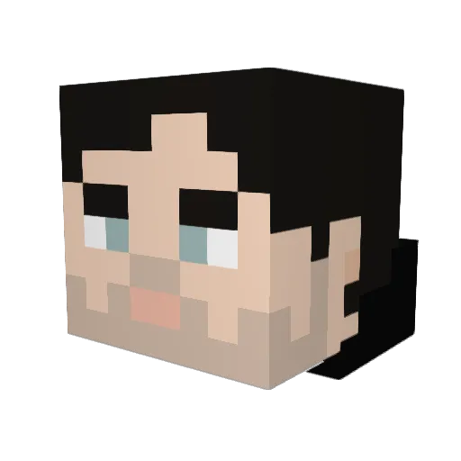 sefhiroth Minecraft avatar head, 3D render
