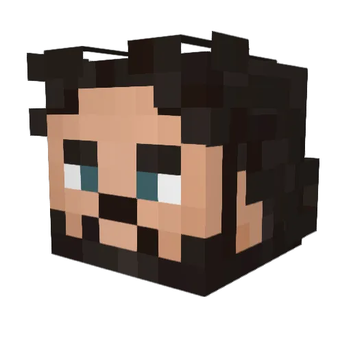 segundohehe Minecraft avatar head, 3D render