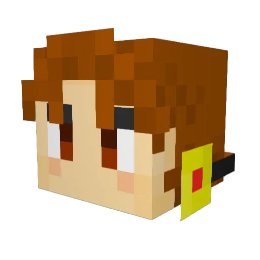 sekaitizu Minecraft avatar head, 3D render