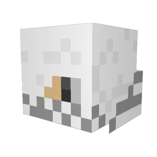 sekerek Minecraft avatar head, 3D render