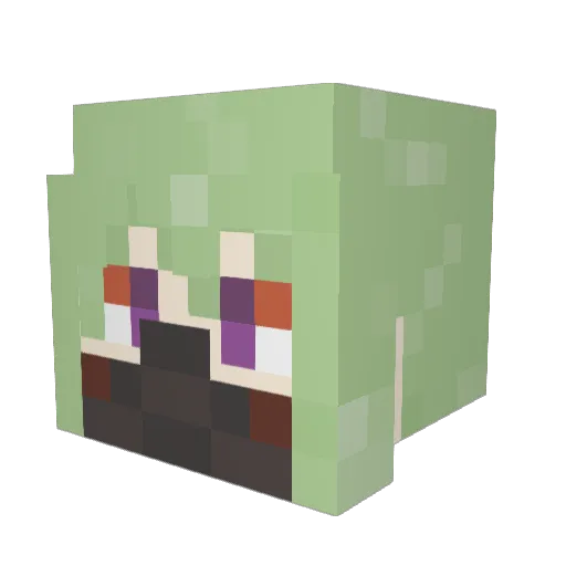 sekiname Minecraft avatar head, 3D render