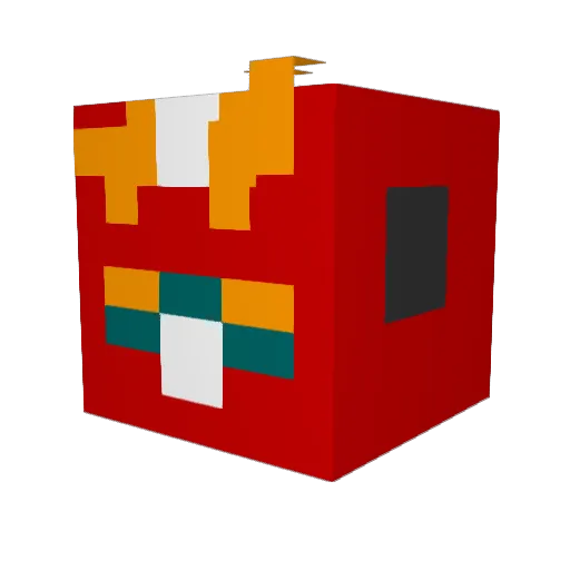 sekireisai Minecraft avatar head, 3D render