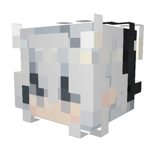 sekushikami Minecraft avatar head, 3D render