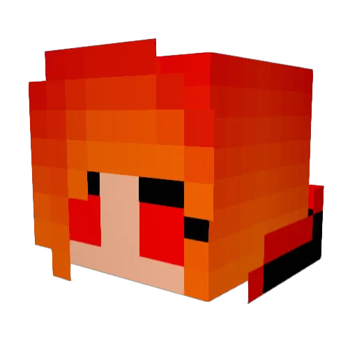 selfkana Minecraft avatar head, 3D render