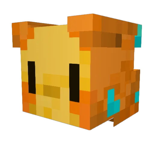 send_nudibranchs Minecraft avatar head, 3D render