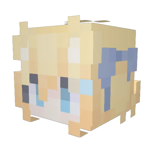 senen_ Minecraft avatar head, 3D render