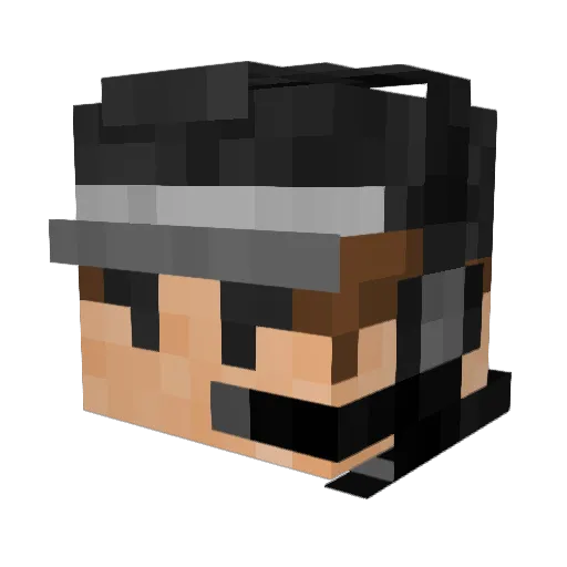 seniorzilla Minecraft avatar head, 3D render