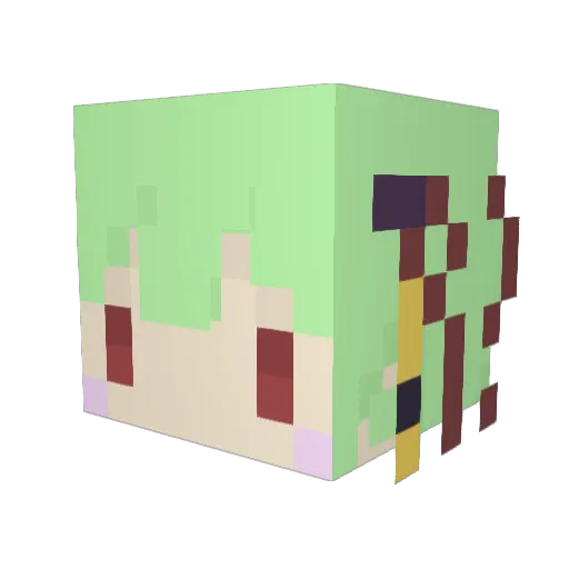 senkansan Minecraft avatar head, 3D render