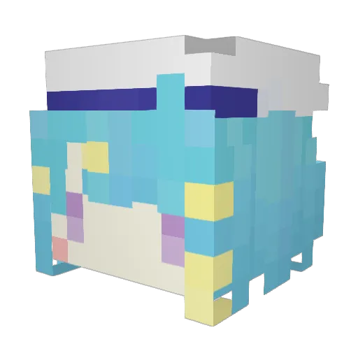 senmetu Minecraft avatar head, 3D render