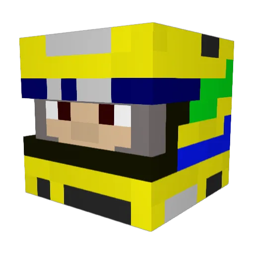 senna4ever Minecraft avatar head, 3D render