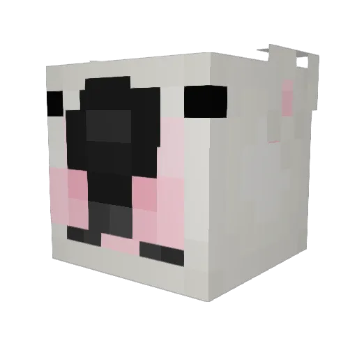 senpiece Minecraft avatar head, 3D render
