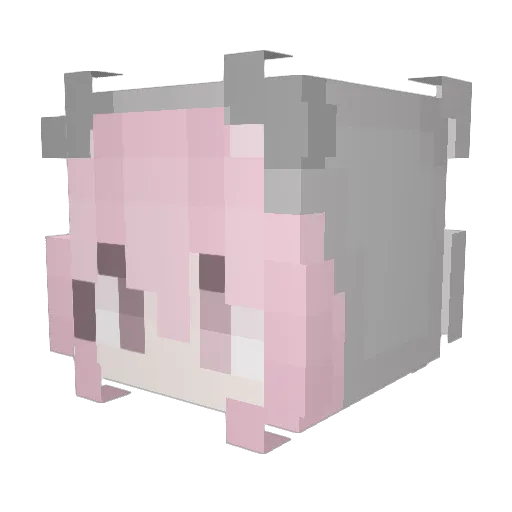 sensitive Minecraft avatar head, 3D render