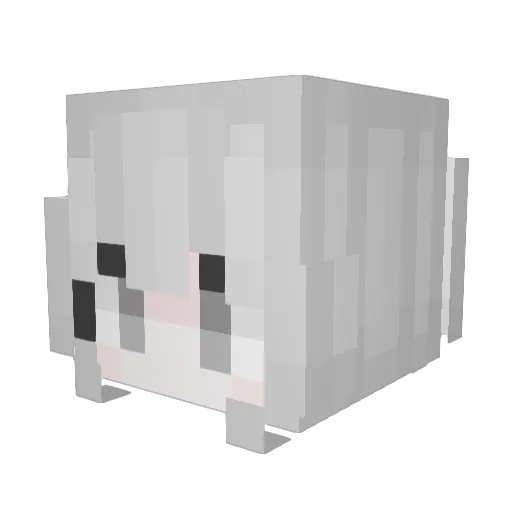 senstive Minecraft avatar head, 3D render